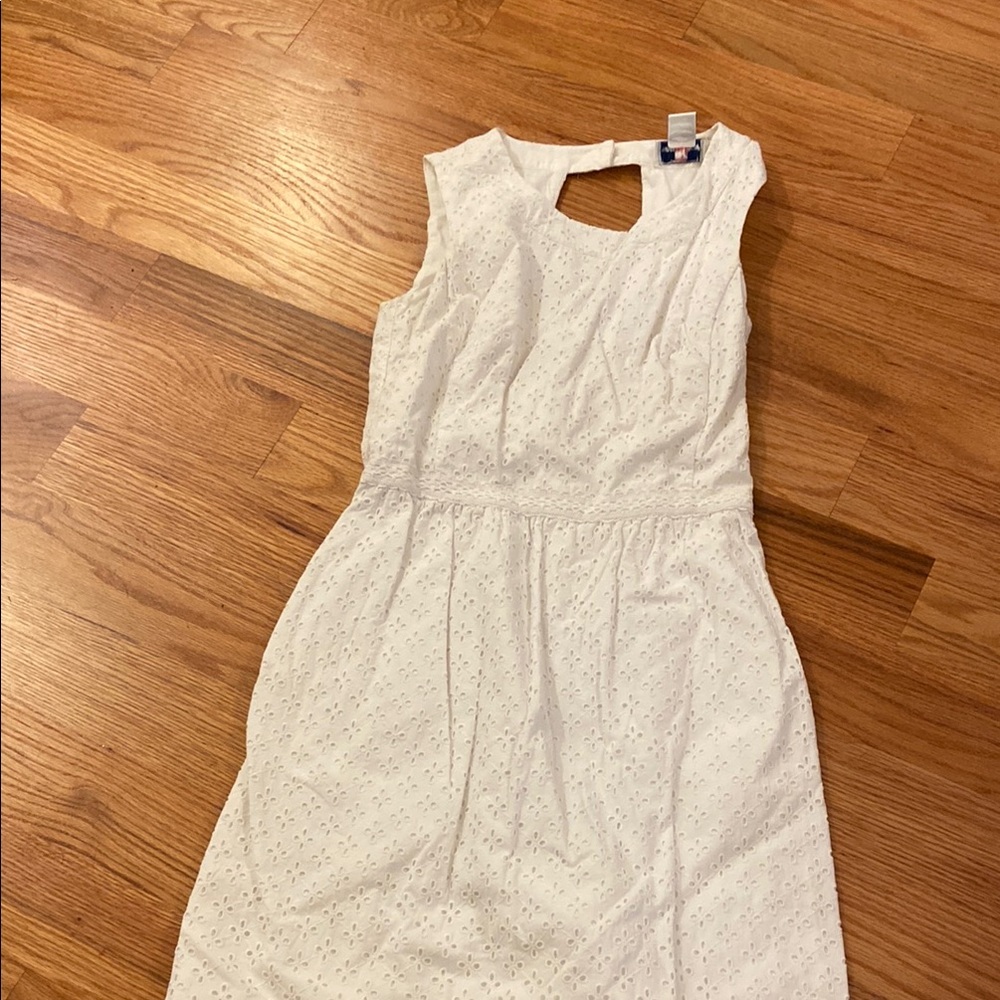 Vineyard Vines White Sleeveless Crew Neck Sundress